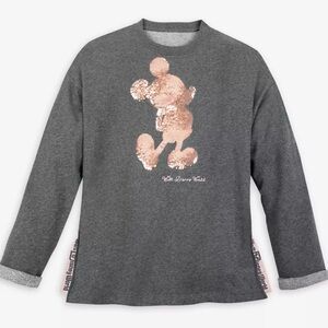 Mickey Mouse Sequin Briar Rose Gold Pullover for Women Walt Disney World Size S